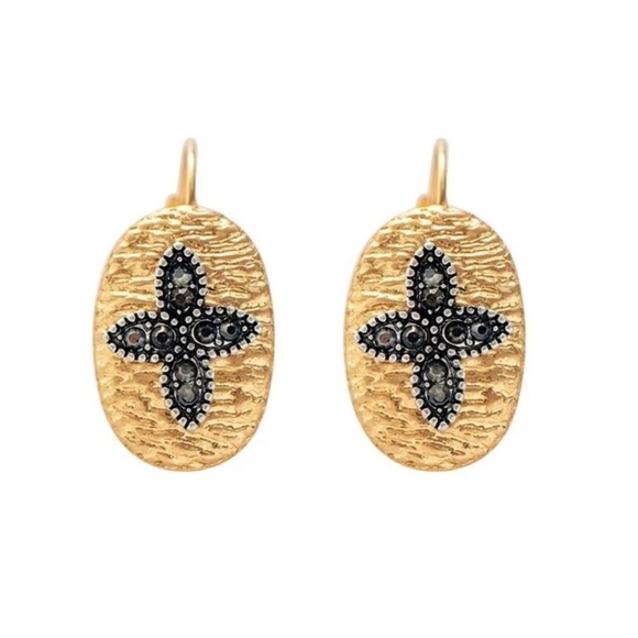 Hinge Clip Dangles w Hematite Crosses - Picture 3 of 7